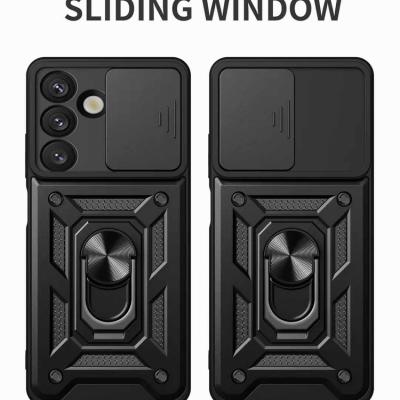 Sliding Window Cover Phone Case With Ring Holder